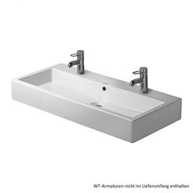 Duravit Vero Waschtisch 1000 x 470 mm, 2 Hahnlöcher, weiss, 0454100024