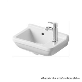 Duravit Starck 3 Handwaschbecken 400x260mm, 1 Hahnloch rechts, weiß