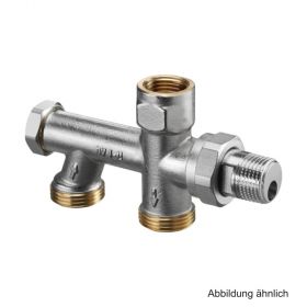 Oventrop Uno Einrohr-Anschlussst., DN15, 3/4" AG für vertauschten VL u. RL