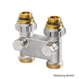 Oventrop Umlenkstück m. Absperrung 50mm DG,1/2"AGx3/4"AG,1016363