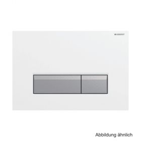 Geberit Betätigungsplatte Sigma40 für 2-Mengen-Spülung, mit Geruchsabsaugung Umluft Farbe: weiß/Aluminium gebürstet, 115600KQ