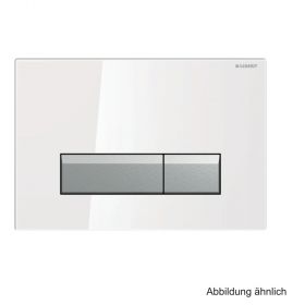 Geberit Betätigungsplatte Sigma40 für 2-Mengen-Spülung, mit integrierter Geruchsabsaugung Umluft, Farbe: Glas weiß, 115600SI1