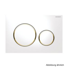 Geberit Betätigungsplatte Sigma20 f. 2-Mengen-Spülung,"weiß/gold-hgl.",115882KK1