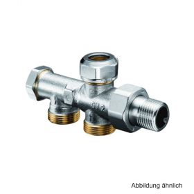 Oventrop Uno Einrohr-Anschlussstück m. Absperrung, M24x1.5 AG, 1182151