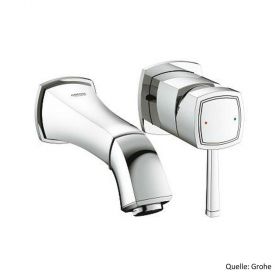 GROHE GRANDERA 2-Loch-Waschtischbatterie,Wandmontage,Ausl. 177mm,chrom 19929000