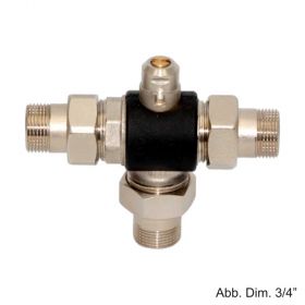 3-Wege-Kugelhahn mit L-Bohrung Quick-Mounting-Anschluss Mit Isolierung, AG, 1"
