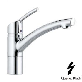 KLUDI TRENDO STAR Spültisch-Einhandmischer DN 10 für drucklose Speicher mit schwenkbarem Auslauf verchromt, 335750575