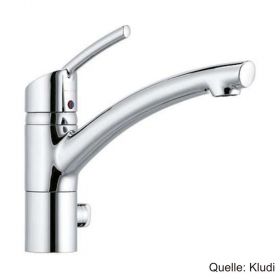 KLUDI TRENDO Spültisch-Multi-Einhandmischer DN 10 mit schwenkbarem Auslauf und Geräteanschluss verchromt, 335760575