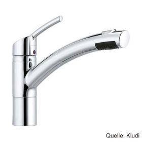 KLUDI TRENDO Spültisch-Einhandmischer DN8, herausziehb. Geschirrbrause chrom