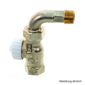 HEIMEIER Thermostat-Ventilunterteil V-exact II, mit Bogenverschraubung, DN 15 (1/2"), vernickelt, 375602000
