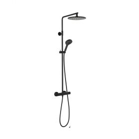 Damxia Silhouet Thermostat Duschsystem mit Umstellung, "Mattschwarz“,5795461