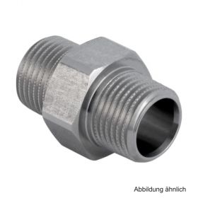 Geberit Übergang mit Anschluss für MeplaFix und Außengewinde, Cr-Ni-Mo-Stahl, AG R 1/2", MF 1/2"