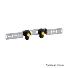 Geberit PushFit Anschlusswinkel 90° vormontiert, zweifach, schallgedämmt, 20mm x Rp 1/2", Messing