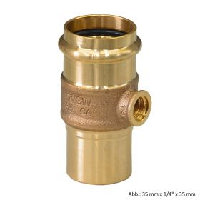 Viega Sanpress T-Stück G1/4 mit Einsteckende, aus Rotguss mit SC-Contur, Modell 2217.4, 18mm x 1/4" x 18mm