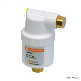 Pneumatex Zeparo ZUPW 10 Schnellentlüfter, Ausführung Purge, senkrechter Einbau, AG 3/8", weiss, 7891410