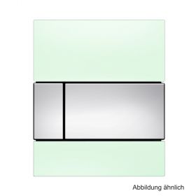 TECE Urinal Betätigungsplatte TECEsquare Glas grün Taste verchromt glänzend
