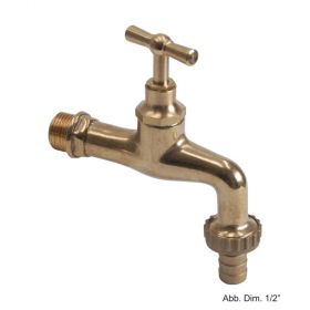 Auslaufventil mit Knebelgriff, messing-poliert, 1/2"