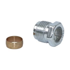 Danfoss Klemmverbinder f. Weichstahl-&Kupferrohre,1/2"AG,15mm,verchromt,013G4195