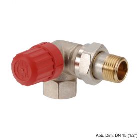 Danfoss Voreinstellbare Ventilgehäuse Typ RA-N 10, (3/8"), Winkeleck links, matt vernickelt, 013G0232