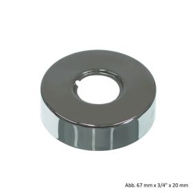 Design-Gewinderosette, 80 mm x 1/2" x 15 mm, Messing verchromt