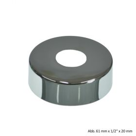 Design-Hahnrosette, 61 mm x 1/2" x 20 mm, Messing verchromt