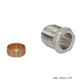 Danfoss Klemmverbinder für Kupfer-und Weichstahlrohre, R 1/2" AG, 10mm, 013G4110