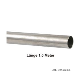 Edelstahl Systemrohr 1.4401, Länge 1,0m, 35 X 1,5 mm