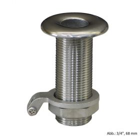 Borddurchführung mit Edelstahlring und Sechskantmutter, 2", 95 mm