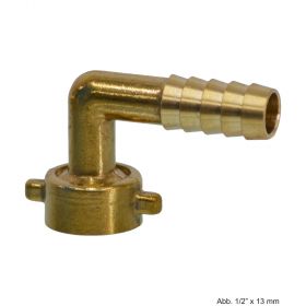 Messing 2/3 Winkelschlauchverschraubung 90°, ÜWM IG x Schlauchtülle, 3/4" x 13mm