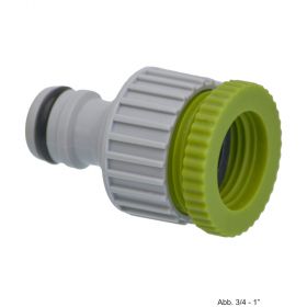 PVC-U Hydro-Fit Hahnanschluss Reduzierstück,IG x Klickstecker 1/2-3/4",Grau/Grün