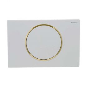 Geberit Betätigungsplatte Sigma10 f. 1-Mengen-Spülung,"weiß/gold-hgl.",115758KK5
