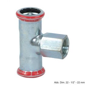Geberit Mapress C-Stahl T-Stück, 88,9 mm x 3/4" x 88,9 mm