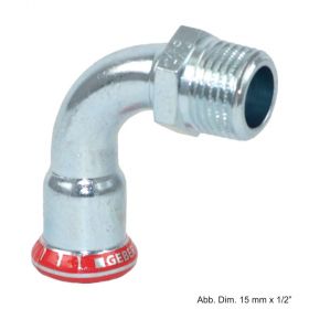 Geberit Mapress C-Stahl Übergangsbogen 90° AG, 28mm x 1"