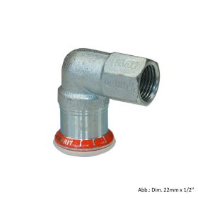 Geberit Mapress C-Stahl Übergangswinkel 90° IG, 28mm x 1"