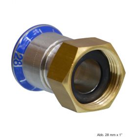 Geberit Mapress Edelstahl Übergang mit Überwurfmutter Messing, 76,1mm x 3"
