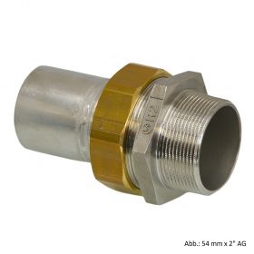 Geberit Mapress Edelstahl Übergangsverschraubung m. AG u. Einschubende,54mm x 2“