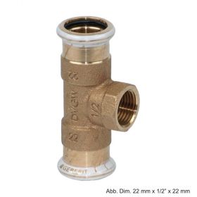 Geberit Mapress Rotguss T-Stück IG, 28mm x 3/4" x 28mm