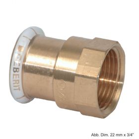 Geberit Mapress Rotguss Übergangsstück IG, 22mm x 3/4"