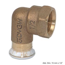 Geberit Mapress Rotguss Übergangswinkel 90° IG, 35mm x 1 1/4"
