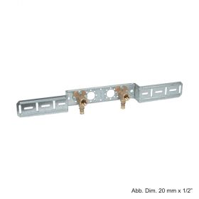 Geberit Mepla Montageplatte, Doppel-Armaturenanschluss, vormontiert 20mm - 1/2"