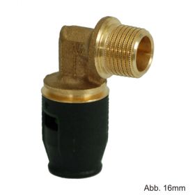 Geberit PushFit Übergangswinkel 25mm x 3/4" AG, 90° Rorguss