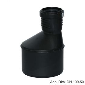 Geberit Silent-PP Reduktion exzentrisch mit 1 Muffe, DN 75-50