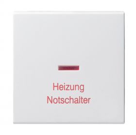 Gira System 55 Wippe mit Aufdruck "Heizung Notschalter", Kontroll-Fenster, reinweiß glänzend, 067803