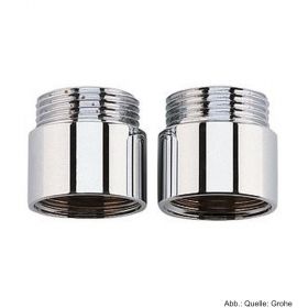 GROHE Verlängerung 20 mm DN20 für Wandbatt. 1/2" 2 Stück, verchromt 0713000M
