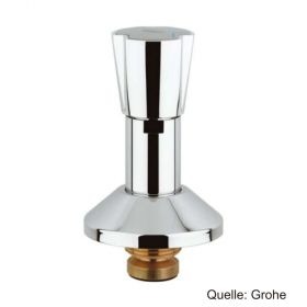 GROHE Oberteil 1 1/4" f. UP-Vent. m. Dreikantgriff & Markierg. blau/rot,chrom
