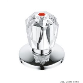 GROHE Oberteil 3/4" für UP-Ventile mit Brillant-Griff & Markierung rot, chrom