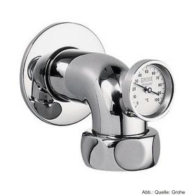 GROHE Abgangsbogen 1 1/2" m. Thermometer u. 90mm Ausladg., verchromt 12448000