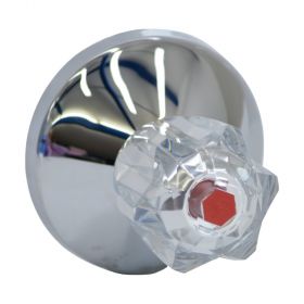 GROHE Atlanta UP-Ventil Oberbau m. Brillant-Griff & Markierung rot,chrom 