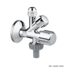 GROHE Kombi-Eckventil Wandrosette 3/8x3/8x3/4'' selbstd. Anschl.gew., chrom