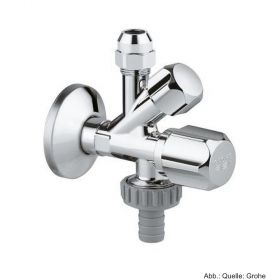 GROHE Kombi-Eckventil DN15 1/2''x3/8''x3/4'' selbstd. A.-gew.,verchromt 22036000